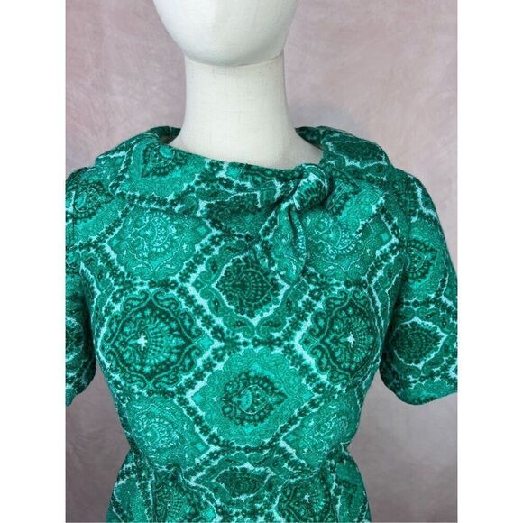 Vintage 1950s Wiggle Style Dress Geometric Stunning Mad Men - Picture 3 of 8